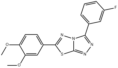 6-(3,4-dimethoxyphenyl)-3-(3-fluorophenyl)[1,2,4]triazolo[3,4-b][1,3,4]thiadiazole 结构式