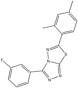 6-(2,4-dimethylphenyl)-3-(3-fluorophenyl)[1,2,4]triazolo[3,4-b][1,3,4]thiadiazole 结构式