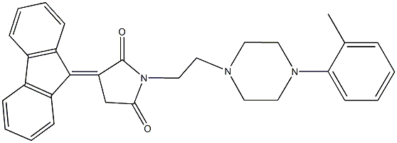 3-(9H-fluoren-9-ylidene)-1-{2-[4-(2-methylphenyl)-1-piperazinyl]ethyl}-2,5-pyrrolidinedione 结构式