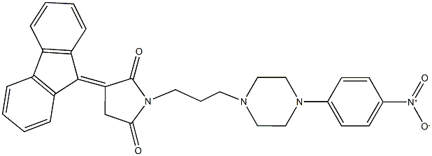 3-(9H-fluoren-9-ylidene)-1-[3-(4-{4-nitrophenyl}-1-piperazinyl)propyl]-2,5-pyrrolidinedione 结构式
