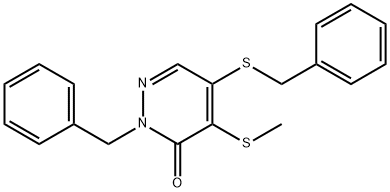 2-benzyl-5-(benzylsulfanyl)-4-(methylsulfanyl)-3(2H)-pyridazinone 结构式