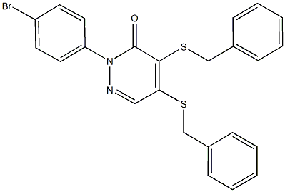 4,5-bis(benzylsulfanyl)-2-(4-bromophenyl)-3(2H)-pyridazinone 结构式