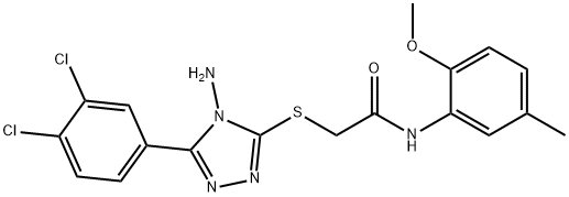 2-{[4-amino-5-(3,4-dichlorophenyl)-4H-1,2,4-triazol-3-yl]thio}-N-(2-methoxy-5-methylphenyl)acetamide 结构式