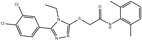 2-{[5-(3,4-dichlorophenyl)-4-ethyl-4H-1,2,4-triazol-3-yl]thio}-N-(2,6-dimethylphenyl)acetamide 结构式