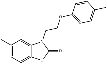 5-methyl-3-[2-(4-methylphenoxy)ethyl]-1,3-benzoxazol-2(3H)-one 结构式