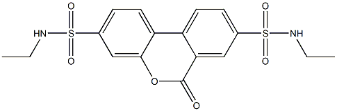 N~3~,N~8~-diethyl-6-oxo-6H-benzo[c]chromene-3,8-disulfonamide 结构式