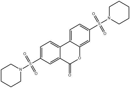 3,8-bis(1-piperidinylsulfonyl)-6H-benzo[c]chromen-6-one 结构式