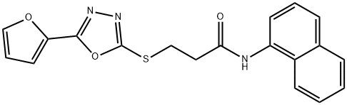 3-{[5-(2-furyl)-1,3,4-oxadiazol-2-yl]sulfanyl}-N-(1-naphthyl)propanamide 结构式