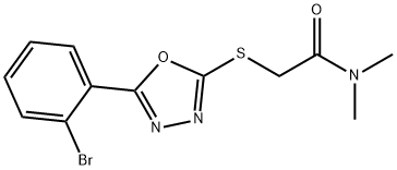 2-{[5-(2-bromophenyl)-1,3,4-oxadiazol-2-yl]sulfanyl}-N,N-dimethylacetamide 结构式