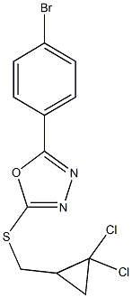 5-(4-bromophenyl)-1,3,4-oxadiazol-2-yl (2,2-dichlorocyclopropyl)methyl sulfide 结构式