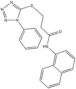 N-(1-naphthyl)-3-[(1-phenyl-1H-tetraazol-5-yl)sulfanyl]propanamide 结构式