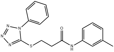 N-(3-methylphenyl)-3-[(1-phenyl-1H-tetraazol-5-yl)sulfanyl]propanamide 结构式