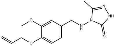 4-{[4-(allyloxy)-3-methoxybenzyl]amino}-5-methyl-4H-1,2,4-triazol-3-ylhydrosulfide 结构式