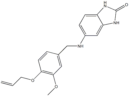 5-{[4-(allyloxy)-3-methoxybenzyl]amino}-1,3-dihydro-2H-benzimidazol-2-one 结构式