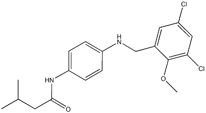 N-{4-[(3,5-dichloro-2-methoxybenzyl)amino]phenyl}-3-methylbutanamide 结构式