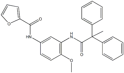 N-{3-[(2,2-diphenylpropanoyl)amino]-4-methoxyphenyl}-2-furamide 结构式