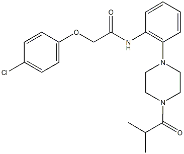 2-(4-chlorophenoxy)-N-[2-(4-isobutyryl-1-piperazinyl)phenyl]acetamide 结构式