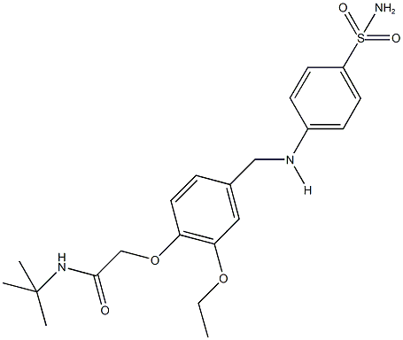 2-(4-{[4-(aminosulfonyl)anilino]methyl}-2-ethoxyphenoxy)-N-(tert-butyl)acetamide 结构式