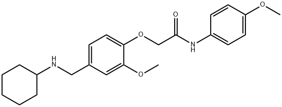 2-{4-[(cyclohexylamino)methyl]-2-methoxyphenoxy}-N-(4-methoxyphenyl)acetamide 结构式