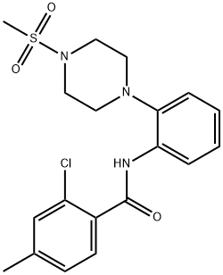 2-chloro-4-methyl-N-{2-[4-(methylsulfonyl)-1-piperazinyl]phenyl}benzamide 结构式