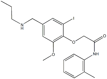 2-{2-iodo-6-methoxy-4-[(propylamino)methyl]phenoxy}-N-(2-methylphenyl)acetamide 结构式