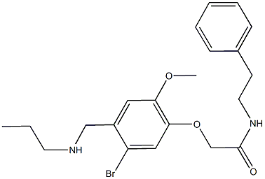 2-{5-bromo-2-methoxy-4-[(propylamino)methyl]phenoxy}-N-(2-phenylethyl)acetamide 结构式