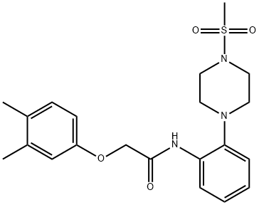 2-(3,4-dimethylphenoxy)-N-{2-[4-(methylsulfonyl)-1-piperazinyl]phenyl}acetamide 结构式