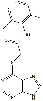 N-(2,6-dimethylphenyl)-2-(9H-purin-6-ylsulfanyl)acetamide 结构式