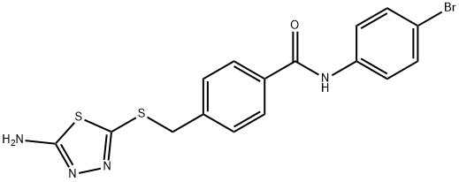 4-{[(5-amino-1,3,4-thiadiazol-2-yl)sulfanyl]methyl}-N-(4-bromophenyl)benzamide 结构式