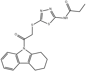 N-(5-{[2-oxo-2-(1,2,3,4-tetrahydro-9H-carbazol-9-yl)ethyl]sulfanyl}-1,3,4-thiadiazol-2-yl)propanamide 结构式