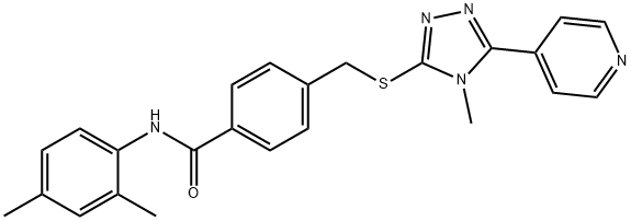 N-(2,4-dimethylphenyl)-4-({[4-methyl-5-(4-pyridinyl)-4H-1,2,4-triazol-3-yl]thio}methyl)benzamide 结构式