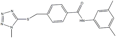 N-(3,5-dimethylphenyl)-4-{[(1-methyl-1H-tetraazol-5-yl)sulfanyl]methyl}benzamide 结构式