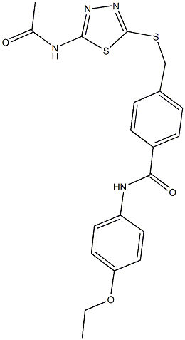 4-({[5-(acetylamino)-1,3,4-thiadiazol-2-yl]sulfanyl}methyl)-N-(4-ethoxyphenyl)benzamide 结构式