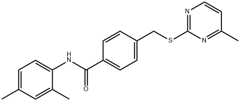 N-(2,4-dimethylphenyl)-4-{[(4-methyl-2-pyrimidinyl)sulfanyl]methyl}benzamide 结构式