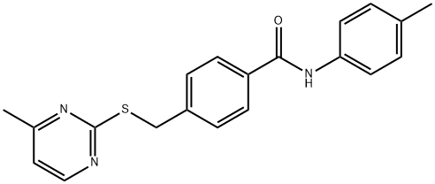 N-(4-methylphenyl)-4-{[(4-methyl-2-pyrimidinyl)sulfanyl]methyl}benzamide 结构式
