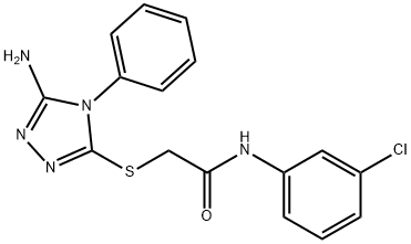 2-[(5-amino-4-phenyl-4H-1,2,4-triazol-3-yl)sulfanyl]-N-(3-chlorophenyl)acetamide 结构式