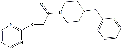 2-(4-benzyl-1-piperazinyl)-2-oxoethyl 2-pyrimidinyl sulfide 结构式