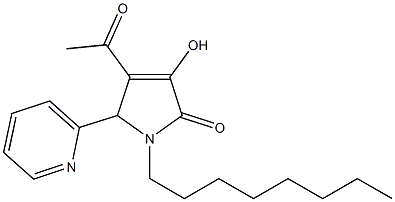 4-acetyl-3-hydroxy-1-octyl-5-(2-pyridinyl)-1,5-dihydro-2H-pyrrol-2-one 结构式