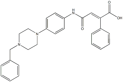 4-[4-(4-benzyl-1-piperazinyl)anilino]-4-oxo-2-phenyl-2-butenoicacid 结构式