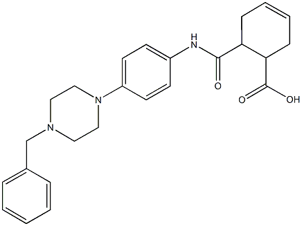 6-{[4-(4-benzyl-1-piperazinyl)anilino]carbonyl}-3-cyclohexene-1-carboxylicacid 结构式
