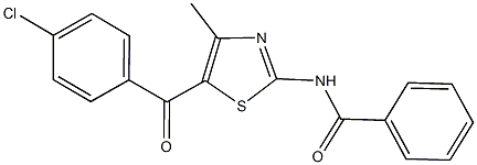 N-[5-(4-chlorobenzoyl)-4-methyl-1,3-thiazol-2-yl]benzamide 结构式