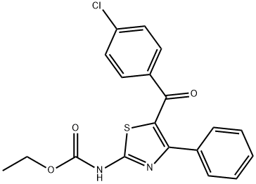 ethyl 5-(4-chlorobenzoyl)-4-phenyl-1,3-thiazol-2-ylcarbamate 结构式