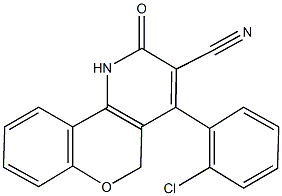 4-(2-chlorophenyl)-2-oxo-1,5-dihydro-2H-chromeno[4,3-b]pyridine-3-carbonitrile 结构式