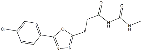 N-({[5-(4-chlorophenyl)-1,3,4-oxadiazol-2-yl]sulfanyl}acetyl)-N'-methylurea 结构式