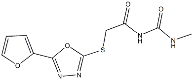 N-({[5-(2-furyl)-1,3,4-oxadiazol-2-yl]sulfanyl}acetyl)-N'-methylurea 结构式