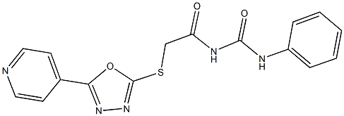 N-phenyl-N'-({[5-(4-pyridinyl)-1,3,4-oxadiazol-2-yl]sulfanyl}acetyl)urea 结构式