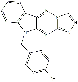 10-(4-fluorobenzyl)-10H-[1,2,4]triazolo[4',3':2,3][1,2,4]triazino[5,6-b]indole 结构式