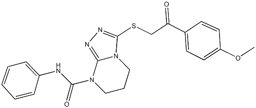 3-{[2-(4-methoxyphenyl)-2-oxoethyl]sulfanyl}-N-phenyl-6,7-dihydro[1,2,4]triazolo[4,3-a]pyrimidine-8(5H)-carboxamide 结构式