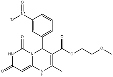 2-methoxyethyl 4-{3-nitrophenyl}-2-methyl-6,8-dioxo-1,6,7,8-tetrahydro-4H-pyrimido[1,6-a]pyrimidine-3-carboxylate 结构式