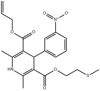 3-allyl 5-[2-(methylsulfanyl)ethyl] 4-{3-nitrophenyl}-2,6-dimethyl-1,4-dihydro-3,5-pyridinedicarboxylate 结构式